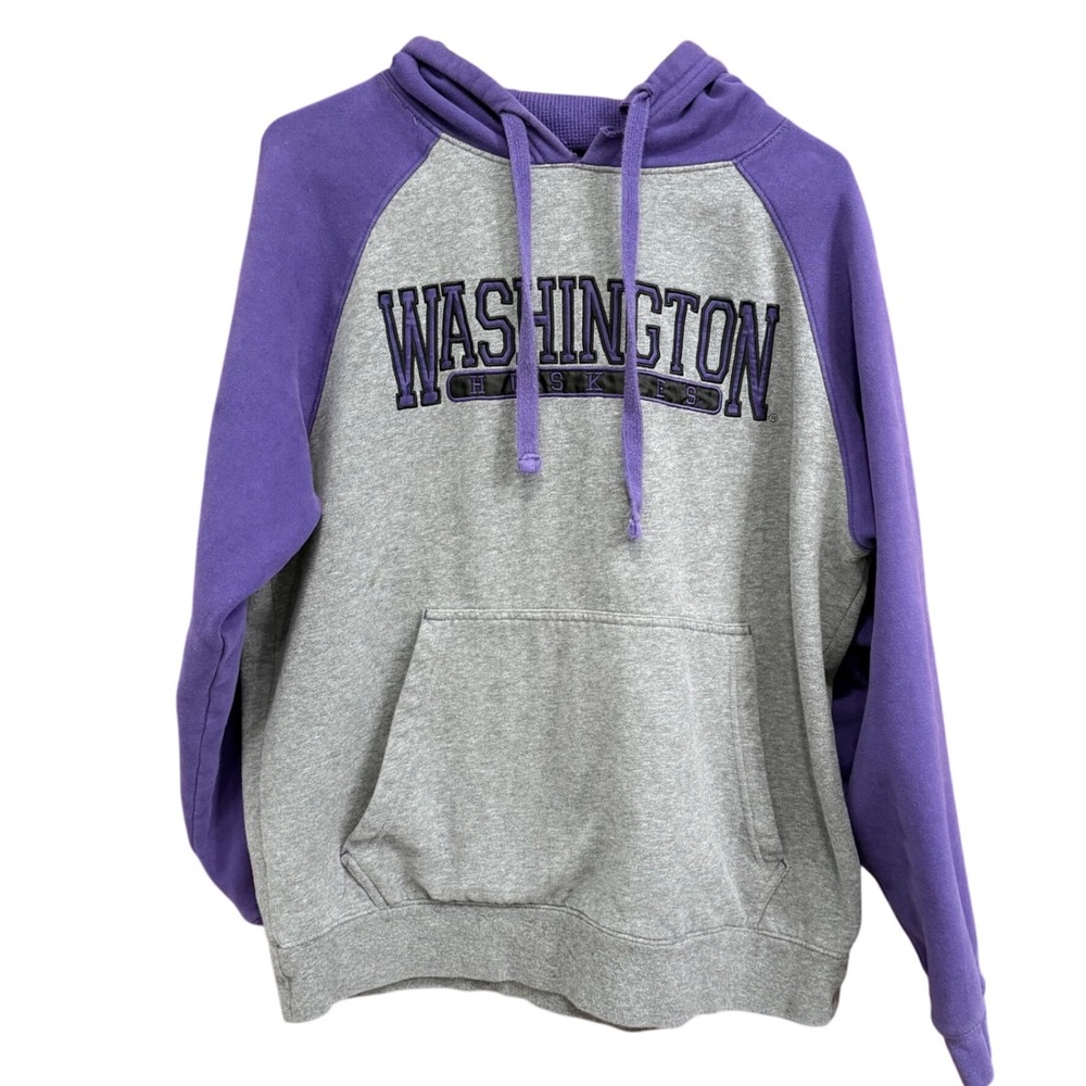 Washington Huskies Hoodie Purple Gray NCAA Collegiate‎ Sweatshirt Pullover